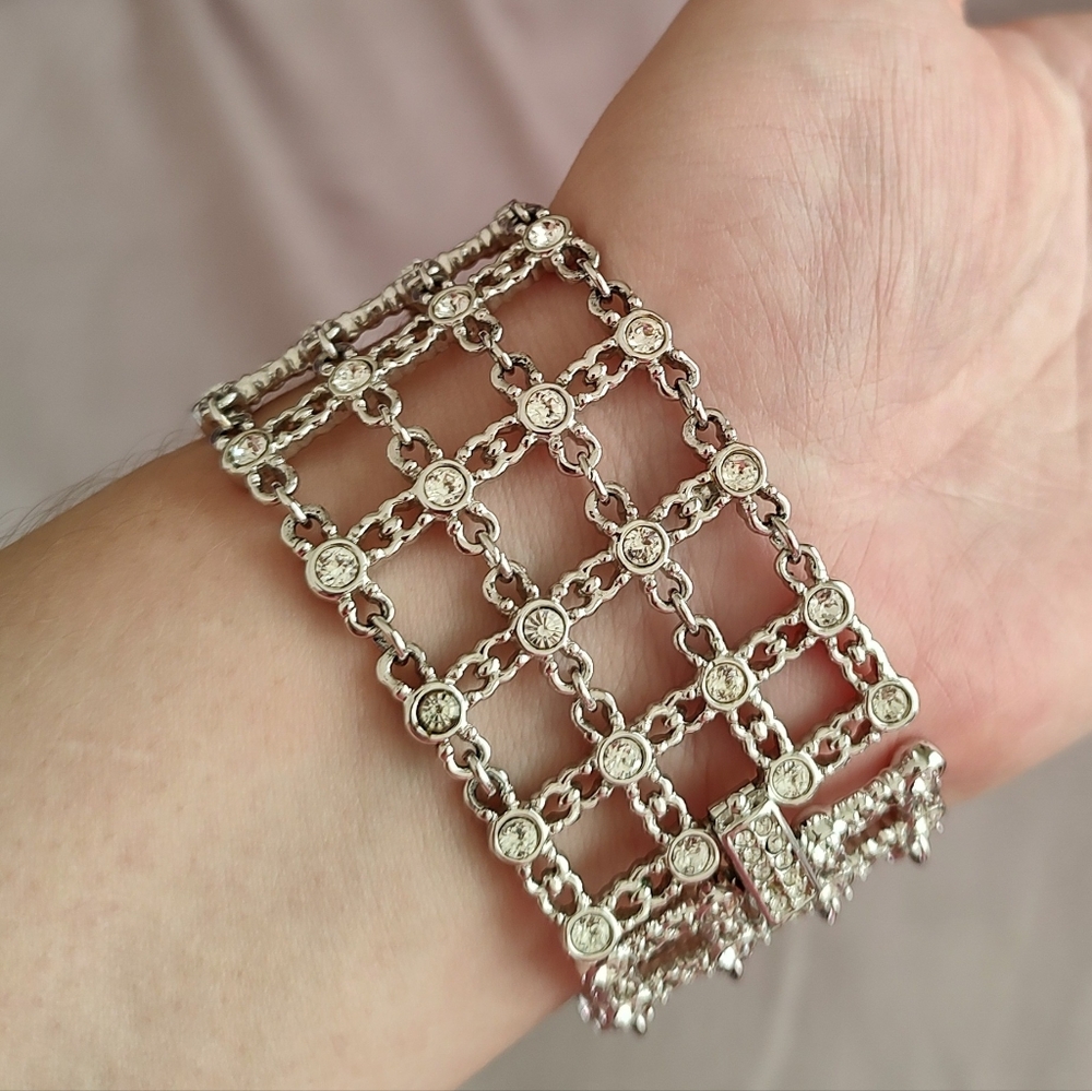 Swarovski Silver Crystal Lattice Bracelet